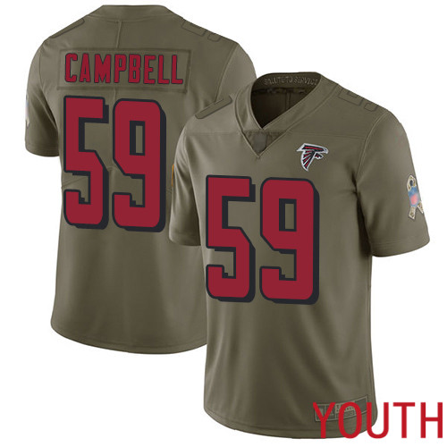 Atlanta Falcons Limited Olive Youth De Vondre Campbell Jersey NFL Football #59 2017 Salute to Service